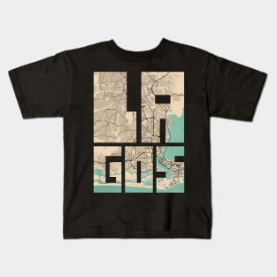 Lagos, Nigeria City Map - Vintage Kids T-Shirt